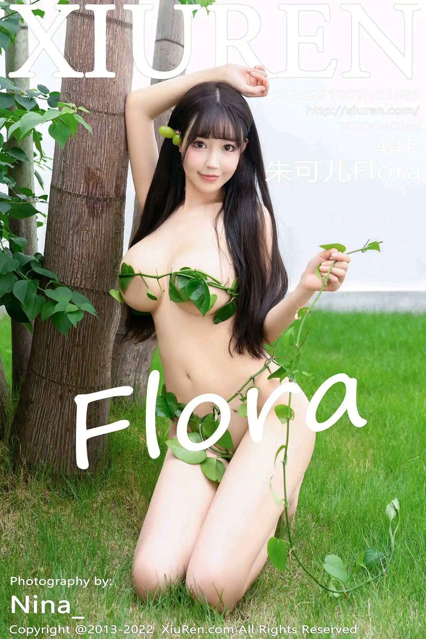 [XiuRen秀人网]No.5685_女神朱可儿Flora西双版纳旅拍绿叶裹身秀火辣胴体惹火诱惑写真44P-秀人网 - XiuRen.Space